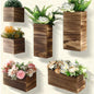 Ziliny 6 Pack Wooden Wall Planters Rustic Hanging Wall Planters, 5 Sizes - size: 5 Sizes