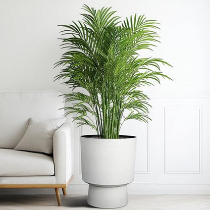 Autodaya 16.75" Urn-Style Planters Set of 2, White Terrazzo Pedestal - color: 16.8"h-white Terrazzo