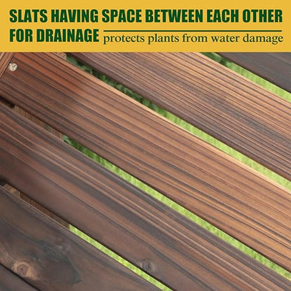 BlueWish 28.5" H Wood Raised Garden Bed, Planter Boxes with Drainage Holes - color: Rustic