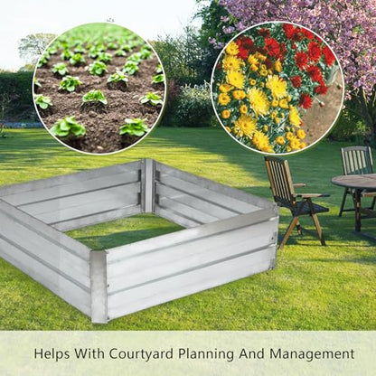 Raised Garden Bed,Galvanized Raised Beds for Gardening,3ft x 3ft Outdoor Metal Raised Bed Planter Boxes Kit for Vegetables,Flowers Herbs