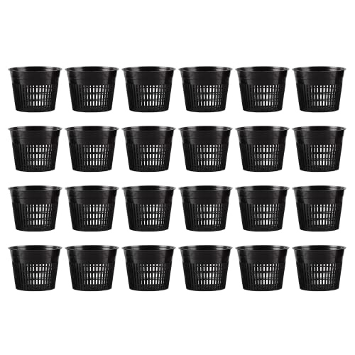 Mesh Net Cup 5 Inch 24-Pack Heavy Duty Nursery Pot Garden Pots for Plants Hydroponics Supplies Net Pots