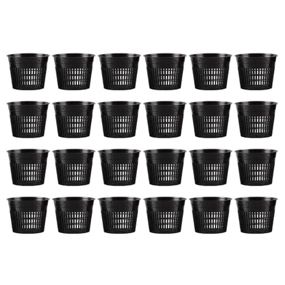 Mesh Net Cup 5 Inch 24-Pack Heavy Duty Nursery Pot Garden Pots for Plants Hydroponics Supplies Net Pots