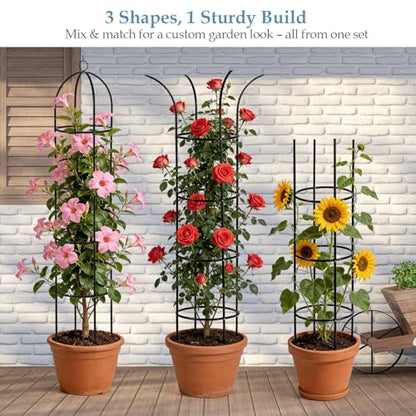 6.6ft 100% Metal Obelisk Trellis for Climbing Plants Outdoor - size: 6.6FT 1PK