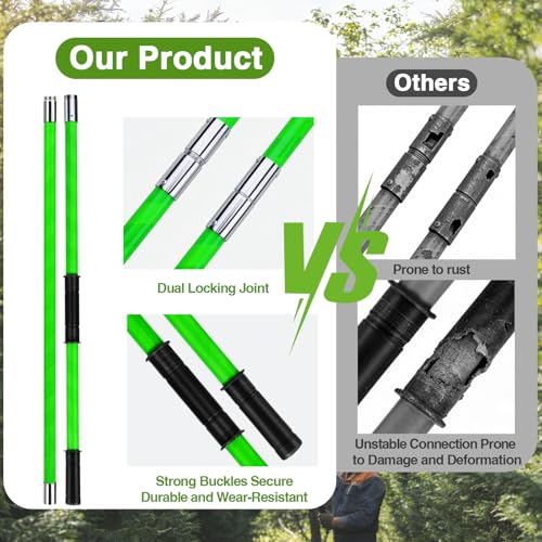 Pterying Pole Saws for Tree Trimming - 7.3-27 ft Manual Tree Trimmer with Sharp Steel Blade and Scissors, Long Reach High Branch Cutter for Garden Landscaping Pruning Palms Shrubs Fruit Trees