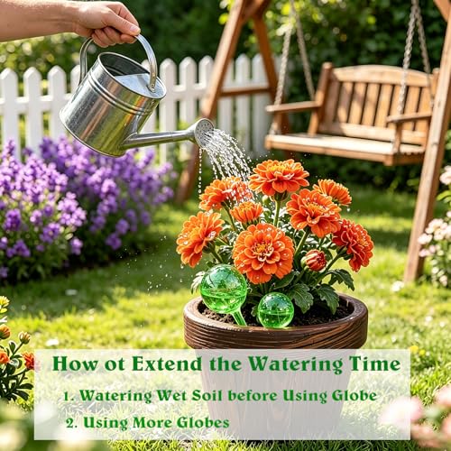 Plant Self Watering Globes, 10pcs Garden Potted Plant Watering Devices - color: D. Green-6L4S