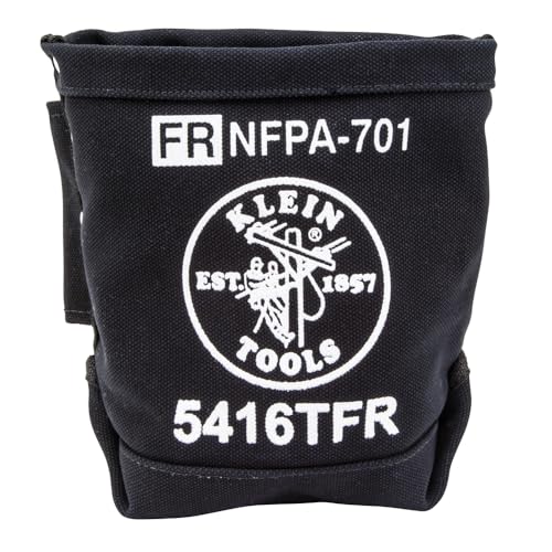 Klein Tools 5416TFR Flame Resistant Canvas Tool Bag, 3 Pocket, 9x5x10-Inch
