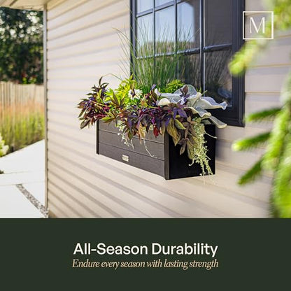 Mayne Horizon 24in Rectangular Window Box Planter, Charcoal - size: 24in