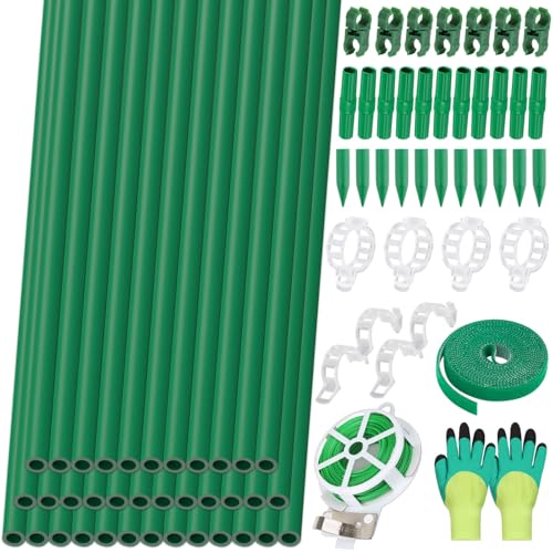 Lezmarket 36 Pack Garden Stakes(16" Each), Plant Support Stakes, DIY 4ft 5ft 6ft 7ft Sturdy Fiberglass Plant Sticks Support Garden Trellis for Growing Climbing Tomato Vegetables Flowers - size: 36Pack