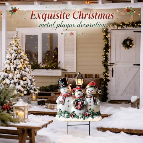 RattanView Christmas Snowman Yard Sign Outdoor Snowman Yard Decoration with Stakes Waterproof Garden Lawn Stake Sign Decoration for Xmas Patio Lawn Walkway Courtyard Party Decor - style: Snowman