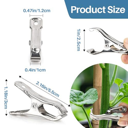 50 PCS Garden Clips for Netting - Stainless Steel Greenhouse Clamps