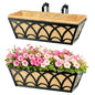 16 Inch Railing Planter Box Window Boxes Planters - 2 Pack Deck Railing Planter Boxes with Adjustable Brackets Coco Liners Balcony Planters Railing Hanging for Window Flower Boxes Outdoor Garden Decor - size: 16 Inch