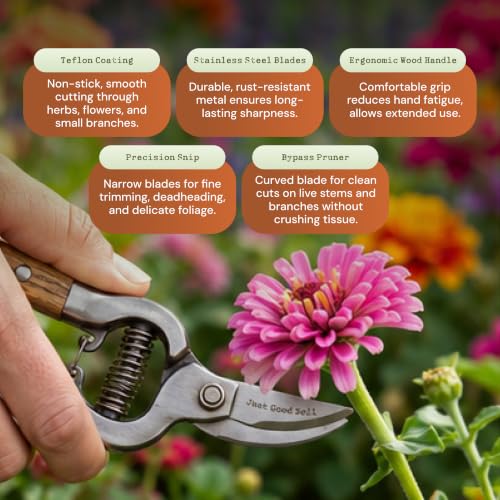 Garden Pruning Kit with Bypass Pruner & Precision Snips
