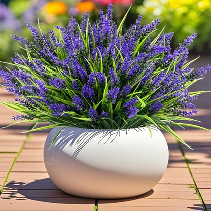 48 Bundles Artificial Lavender Flowers Outdoor UV Resistant, Purple - color: Purple, size: 48PCS