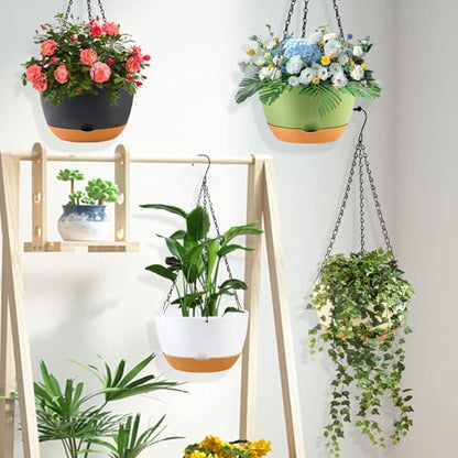 KPUVX 8/10/12 inch Plant Pot Hanging Planters, 3 Pack, Black - color: Black, size: 8/10/12 inch