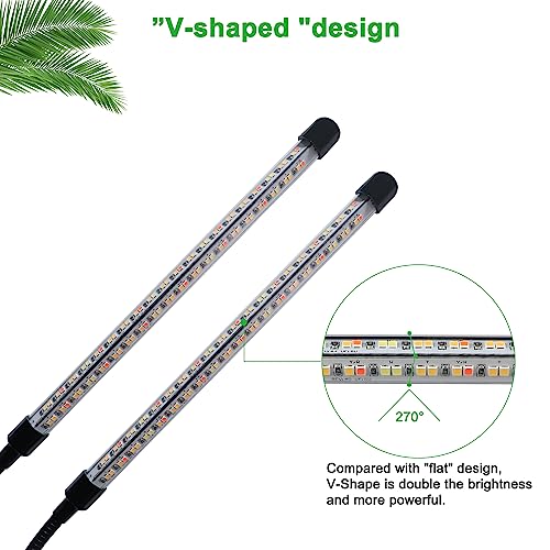 Grow Lights for Indoor Plants, Full Spectrum Dual-Head Clip Plant Lights - size: 2 Head-V 2 Pack