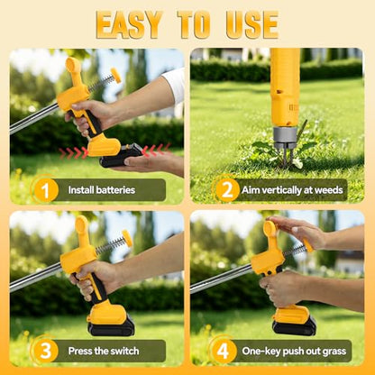Electric Weed Puller Compatible with Dewalt 20V Battery, Heavy-Duty 3-Claw Steel Root Weeder, Stand up Electric Weeds Pulling Tool for Dandelion Lawn Garden Yard (No Battery)