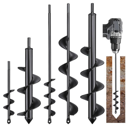 5-Piece Auger Drill Bit Set for Planting, 3/8" Hex Drive - size: 5pcs