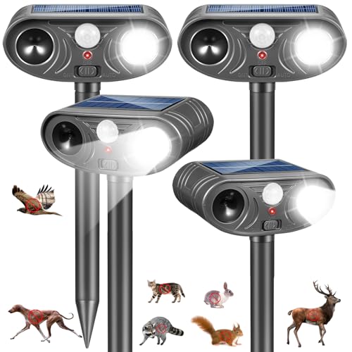 4 Pack Sonic Fortress Pro Deer Repellent Devices Racoon Repellent Outdoor