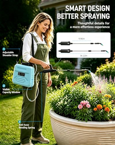 DEGGE Battery Powered Sprayer 2 Gallon, 7.4V Powerful Electric Pump Sprayer