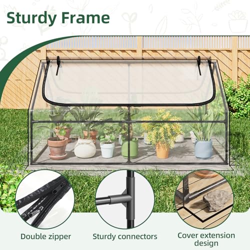 Superlele 6x3x3FT Mini Greenhouse with 2 Large Zipper Doors for Outdoor - style: (Clear)-6x3x3Ft