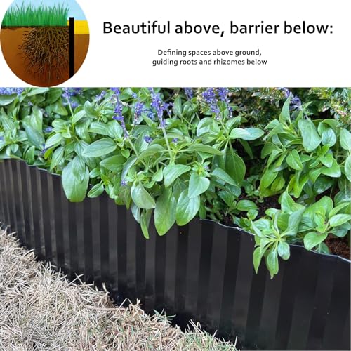 Anleolife Galvanized Steel Garden Landscape Edging Roll, 60FT x 8" Black - color: Black, size: 8 inch× 60 ft