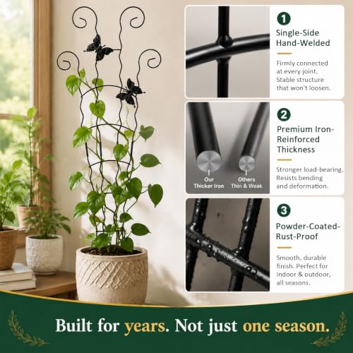 2-Pack 30" Wave Metal Plant Trellis for Climbing Plants Outdoor Support - size: 30inch