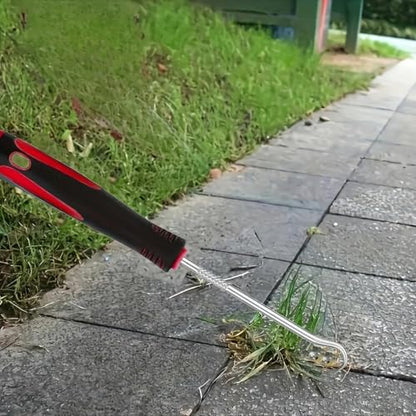 4PCS Weed Puller Tool, Manual Garden Weeding Tool with Non-Slip Grip, Metal Crack Weeder for Garden, Pavement Joints and Soil Cleaning(Red) - color: Red
