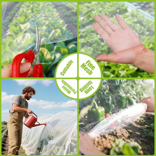 2 Pack Garden Netting, 10 x 33 FT Ultra Fine Mesh Netting