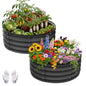 Garvee Round Raised Garden Bed, Galvanized Garden Beds, Metal Planter - color: Dark Grey, size: 2x2x1 FT(2 PCS)