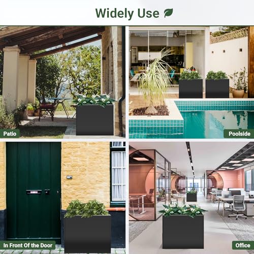 36" Metal Planter Box, Large Rectangular Window Box - size: 36”L x 12”W x 26“H