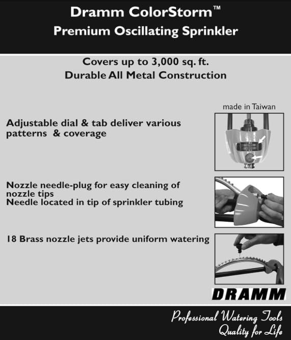 Dramm 15001 ColorStorm Premium Metal Brass Nozzle Jets, Yellow Oscillating Sprinkler - color: Yellow