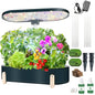 Indoor Garden Hydroponics Growing System12 Pods Plant Germination Kit Aeroponic Herb Vegetable Growth Lamp Countertop with LED Grow Light Hydrophonic Planter Grower Automatic Water Circulation (Green) - color: Green