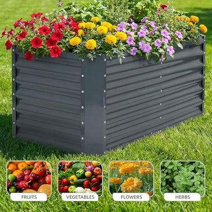 Raised Garden Bed, 4x2x1.86ft, Grey - color: Gray, size: 4×2×2FT(1pcs)