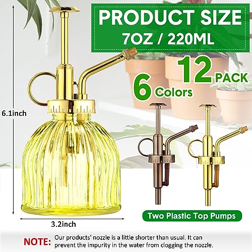 Maxdot 12Pcs Glass Plant Mister Spray Bottle 220ml, Mixed Sprayer - color: Mixed Sprayer