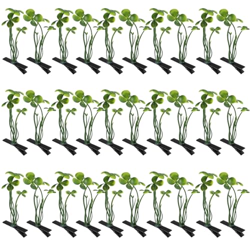 30 Pcs Bean Sprout Hair Clips Plant Styles,Clover - style: Clover