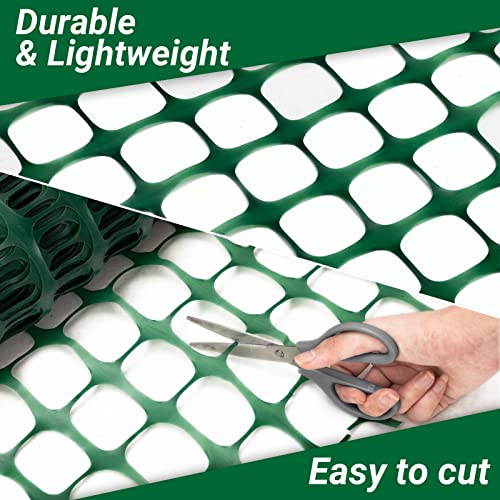 DOEWORKS Plastic Safety Fence, 4 ft x 100 ft Barrier Netting, Green - color: Green