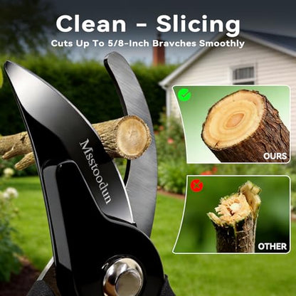 Garden Pruning Shears with Sharp SK5 Blade, Bypass Pruner with 5/8-Inch Cut Capacity, Plant Clippers for Roses, Shrubs & Small Branches - style: Classic