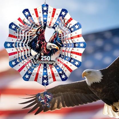 250th Anniversary American Eagle Flag 12 Inch Wind Spinner - size: American Eagle