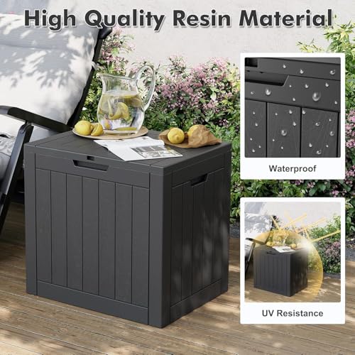Outdoor Storage Box Waterproof, 32 Gallon Deck Box for Patio-2 Boxes - color: Striped Black, style: 32Gallon-2 Packs