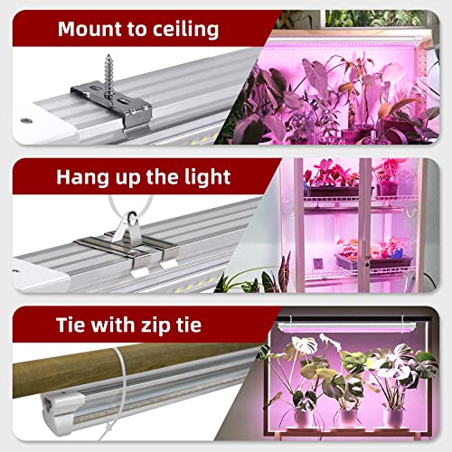 Grow Light for Plant, T8, 4FT, 336W, Full Spectrum, 8 Pack, Linkable - color: Pink, size: 4FT-8 Pack