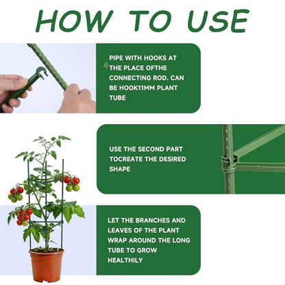 100pcs Garden Stakes Arms for Tomato Cage, 11.8in, 16mm,No Stake - size: 16mm/0.63inch