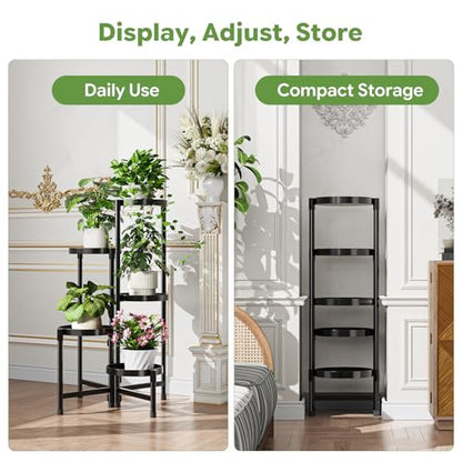 Simple Trending Plant Stand, Corner Plant Shelf with 5 Rotating Trays