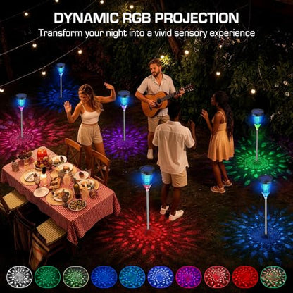 Solar Bug Zapper Outdoor, Mosquito Zapper with Flame & Projector Light - color: Black