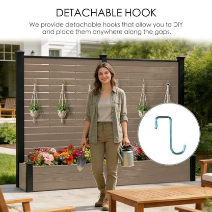 Kozyard 2Pack Privacy Screen with Planter 70"H x 51"W Outdoor Garden Screen - color: Taupe/2Pack
