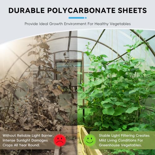 8 Pcs Greenhouse Panel, 8'FT x 4'FT x 0.24"IN Twin-Wall Polycarbonate Sheet - size: 8'FT x 4'FT x 0.24"IN
