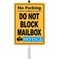 Do Not Block Mailbox Parking Yard Sign with Stakes,Rust Free Aluminum(8 * 12in),No Parking In Front of Mailbox Sign,No Truck Warning Road Signs - color: Do Not Block Mailbox