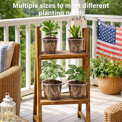 Bluepro Clear Nursery Pots with Saucers, 8 Inch, 8-Pack - size: 8 Inch-8Pcs