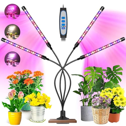 Garpsen Grow Lights for Indoor Plants, Full Spectrum with Clip, 4 Head - size: (1 Pack)4 Arms