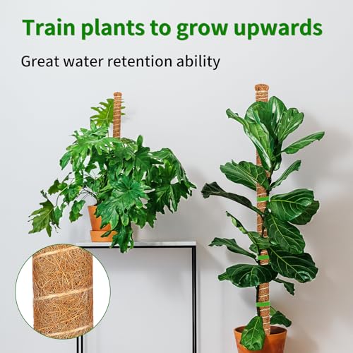 3 Pack 26.8'' Moss Pole for Monstera, Bendable Coco Coir Plant Support Stakes - size: 3 Pack（26.8-Inch）