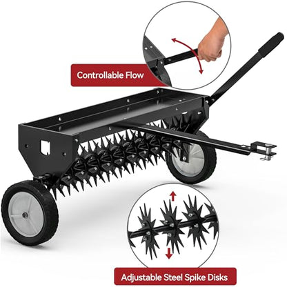 YITAMOTOR 40" Tow Behind Spike Aerator Lawn Plug Core Aerator Tool